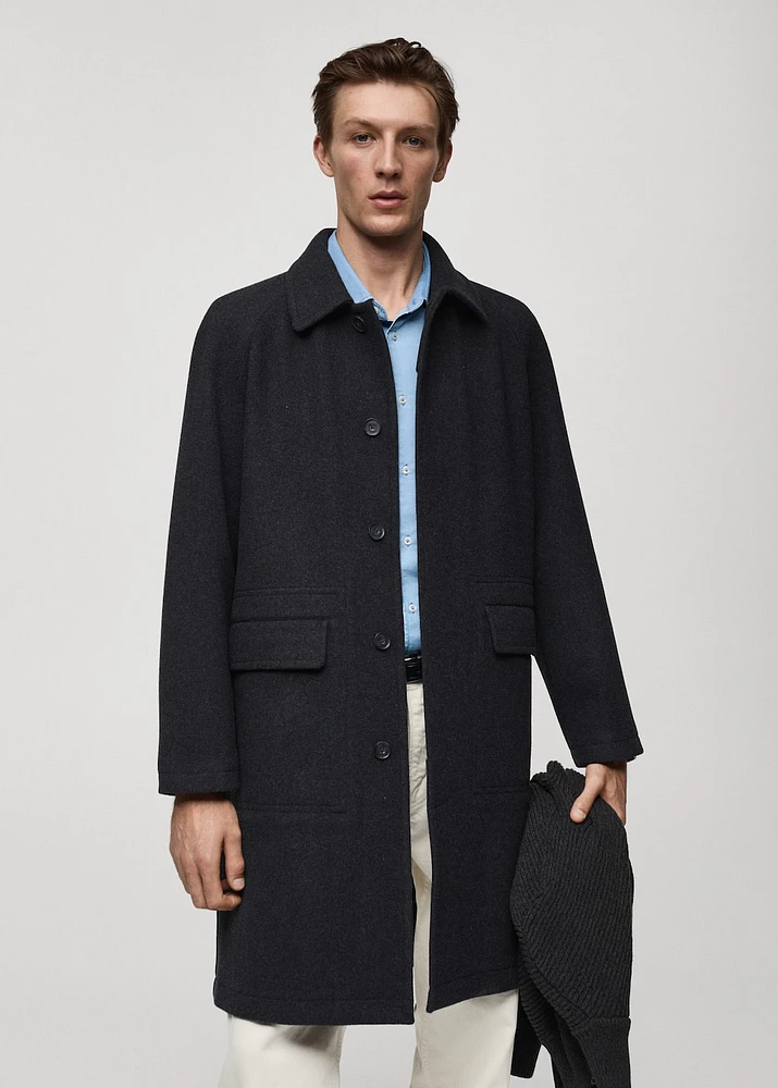 Pocketed wool coat
