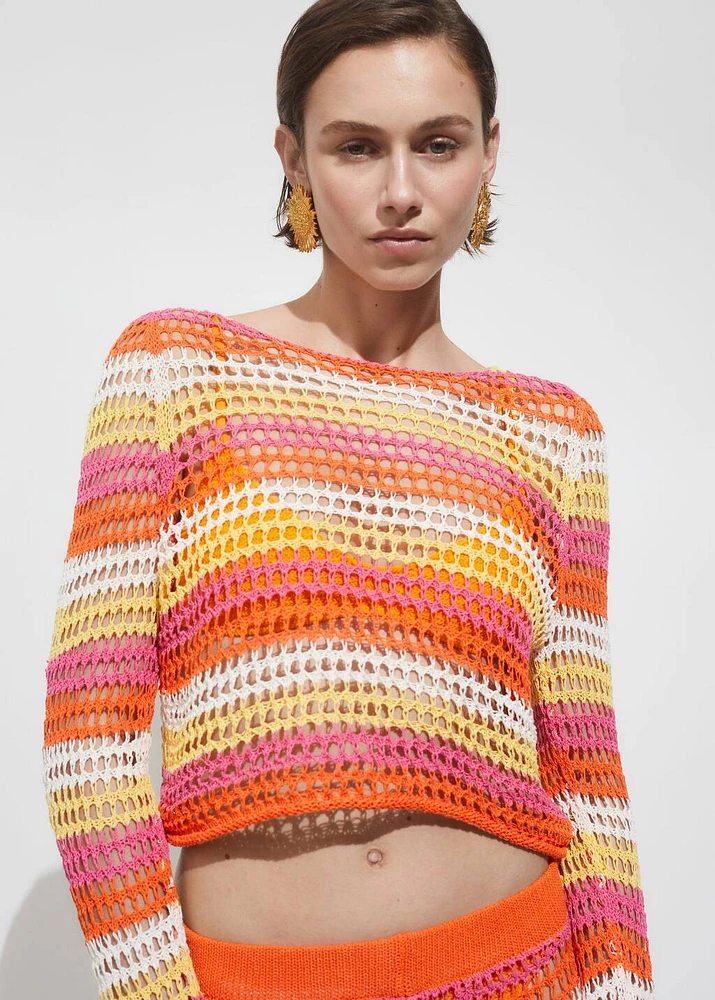 Combined crochet sweater