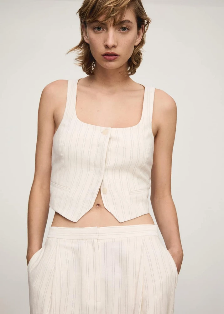 Striped suit vest
