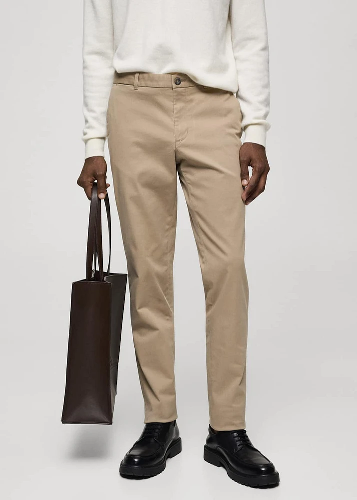 Slim fit serge chino pants
