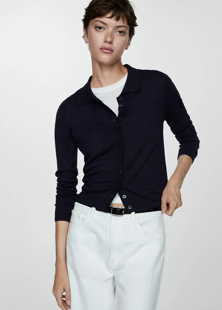 Polo-neck cardigan