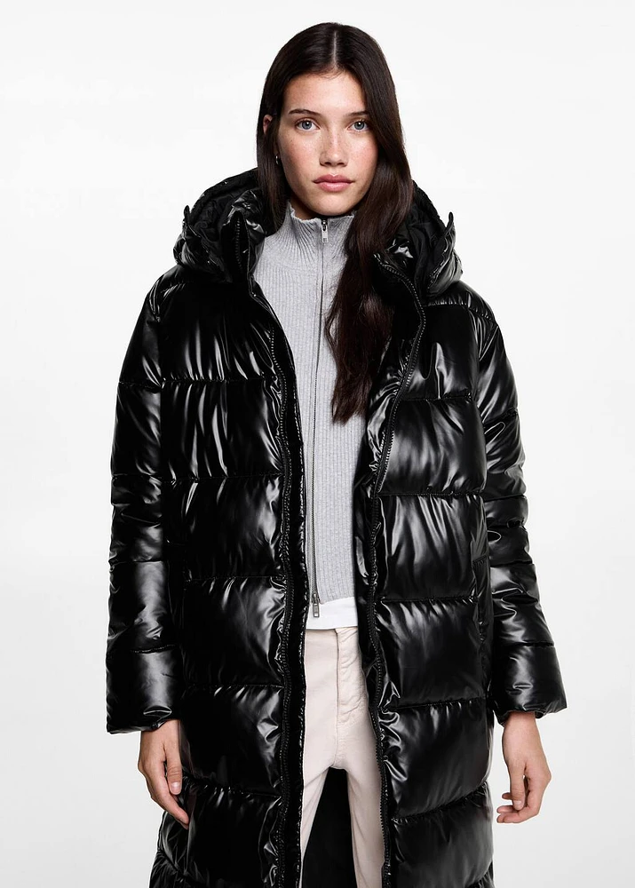 Quilted long coat