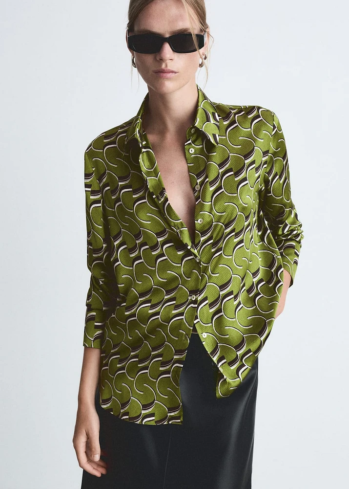 Satin print shirt