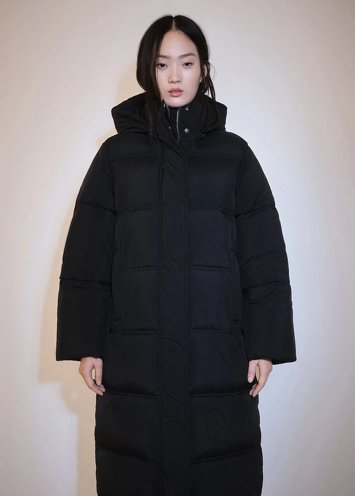 Quilted long coat