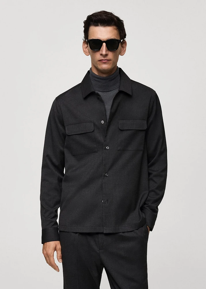 Slim-fit overshirt with pockets