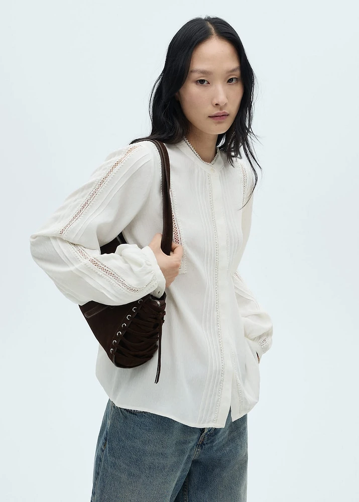 Openwork detail blouse