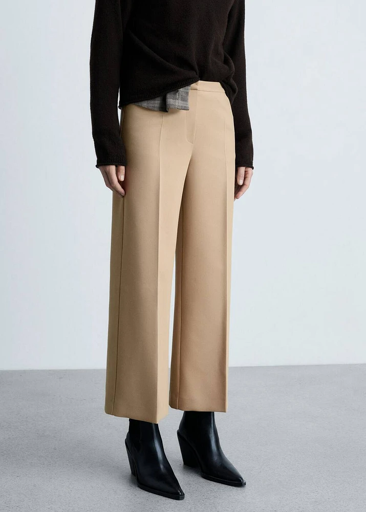 Wide leg pleated pants