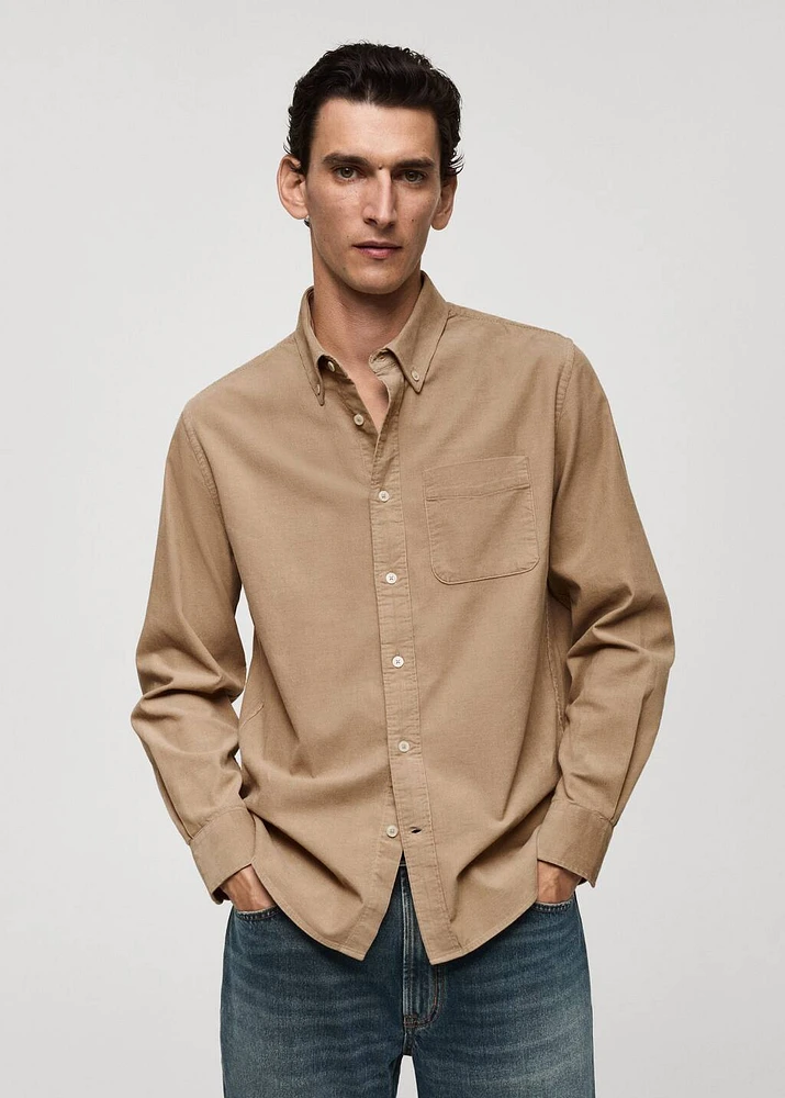 Classic-fit micro-corduroy shirt
