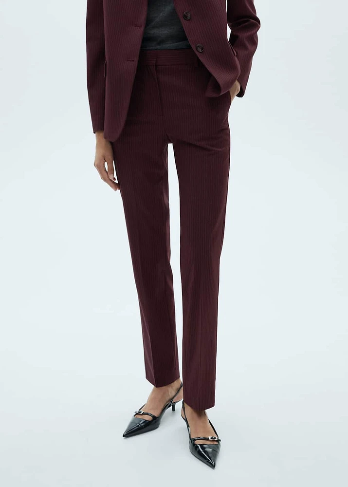 Pinstripe suit trousers