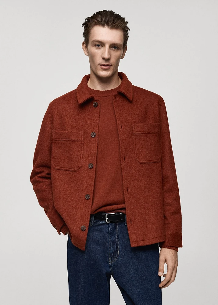 Wool jacket with pockets