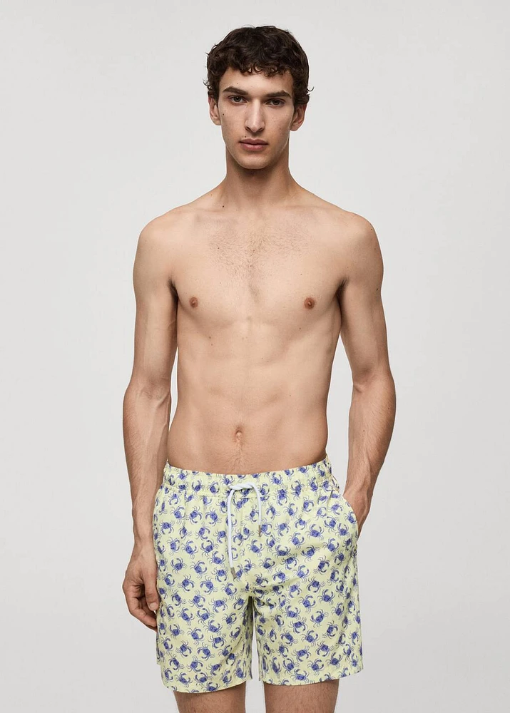 Crab-print swimsuit