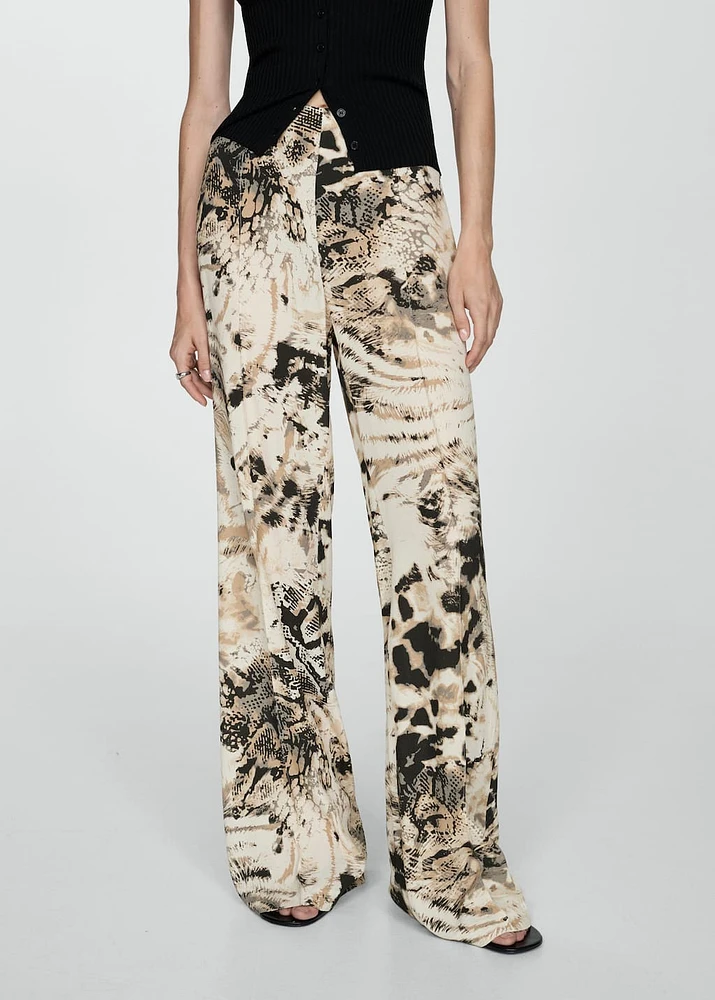 Fluid animal- print pants