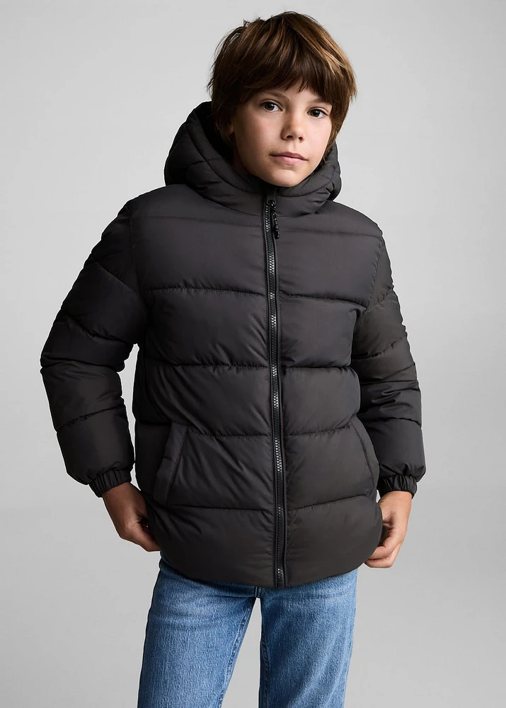 Hood quilted coat