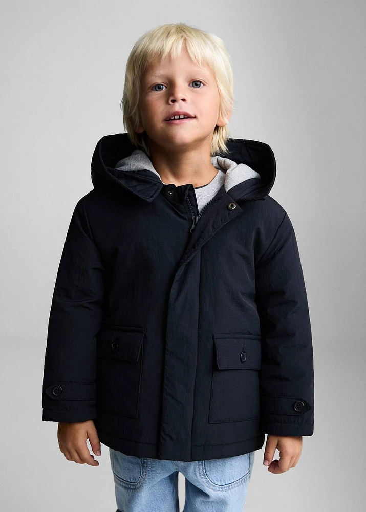 Pockets hooded coat