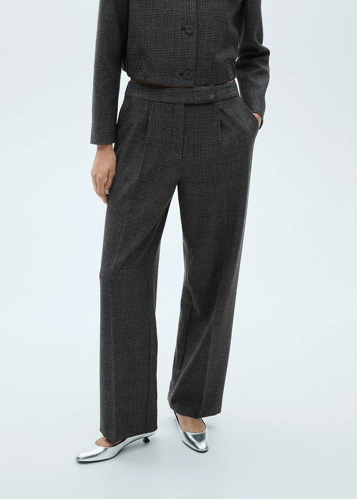 Tweed straight trousers