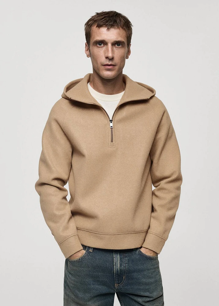 Hooded flannel sweatshirt