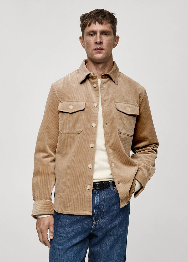 Corduroy overshirt with pockets