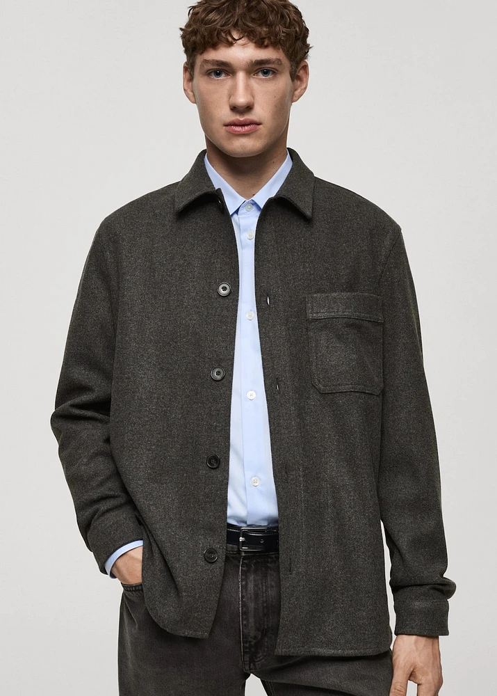 Regular fit flannel overshirt
