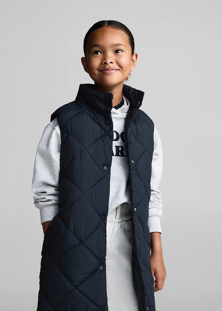 Long quilted vest