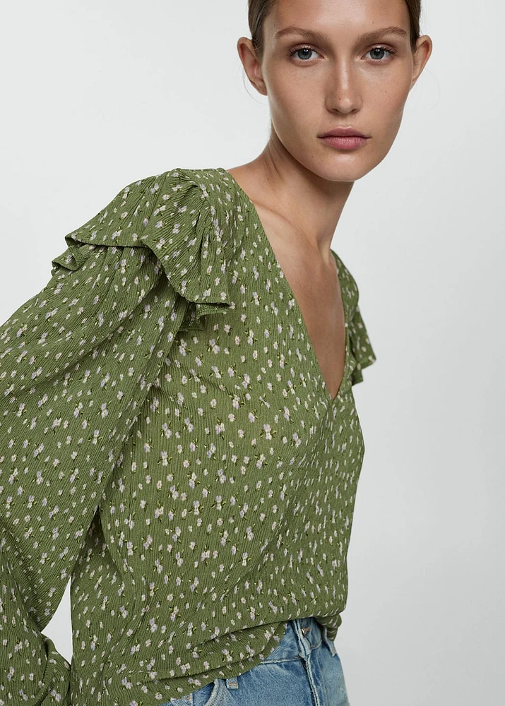 Ruffles printed blouse