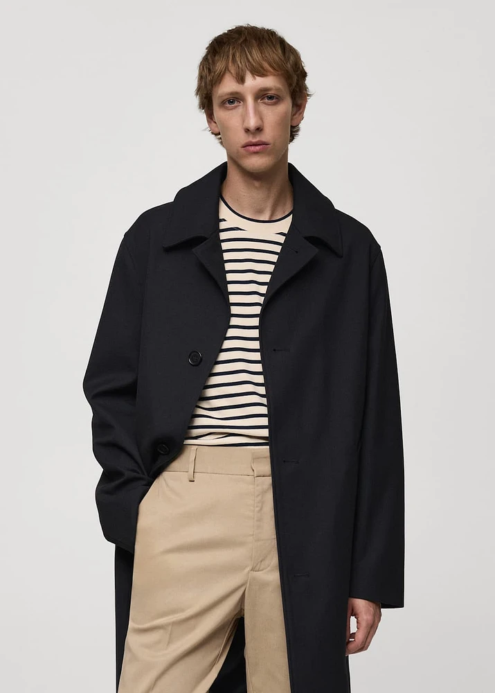 Oversized comfort stretch trench coat