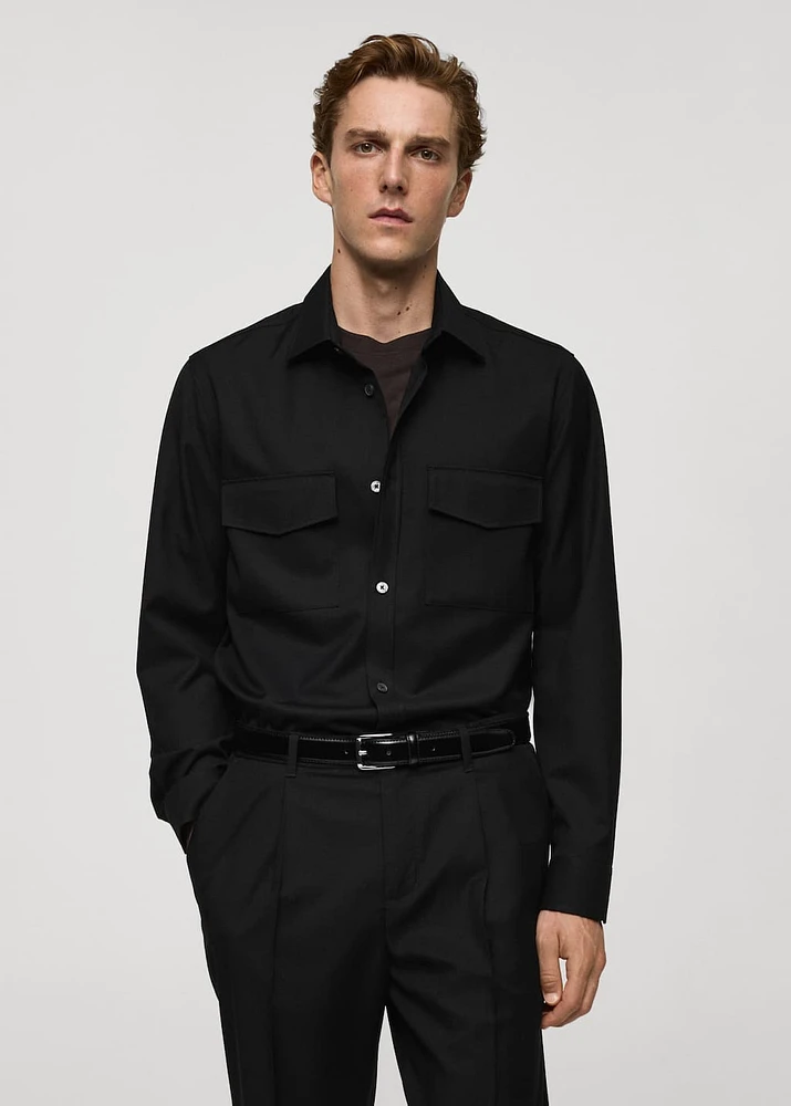 Regular fit pockets overshirt