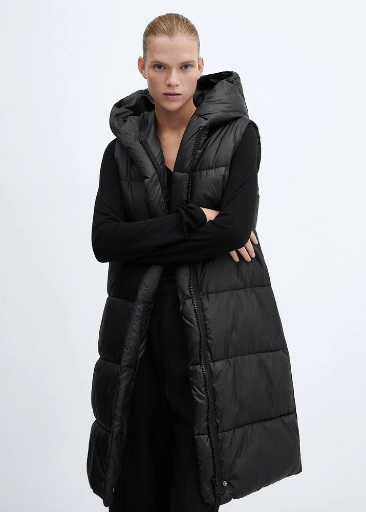 Long quilted vest