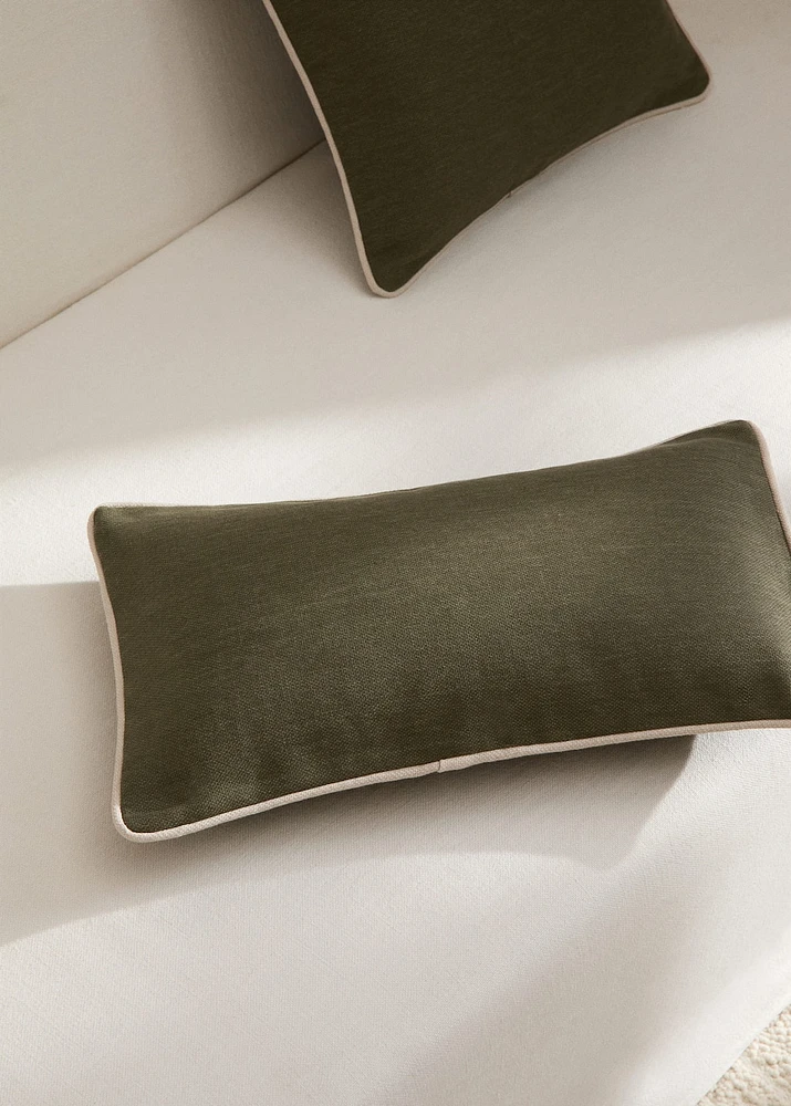 Cotton cushion cover with trim 30x50cm
