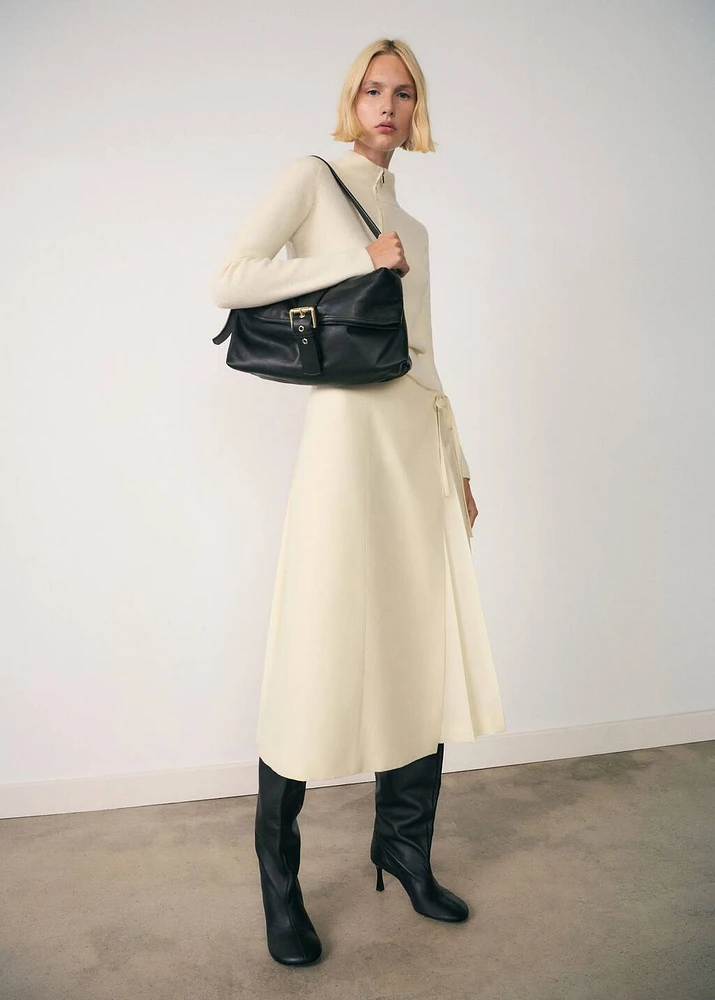 Perkins-neck sweater with zip