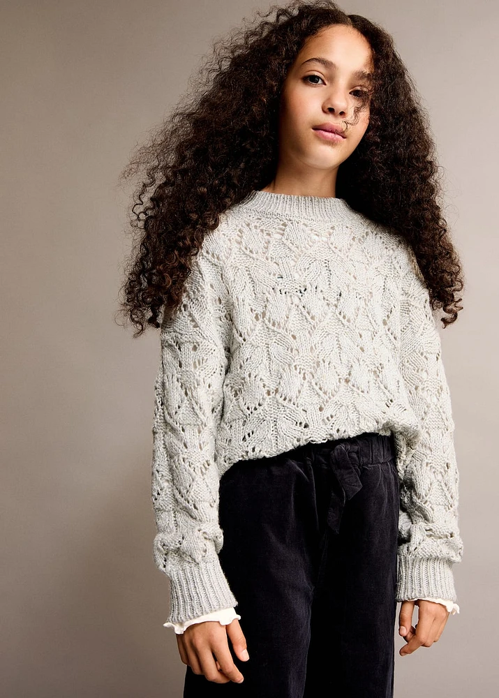 Lurex openwork knitted sweater