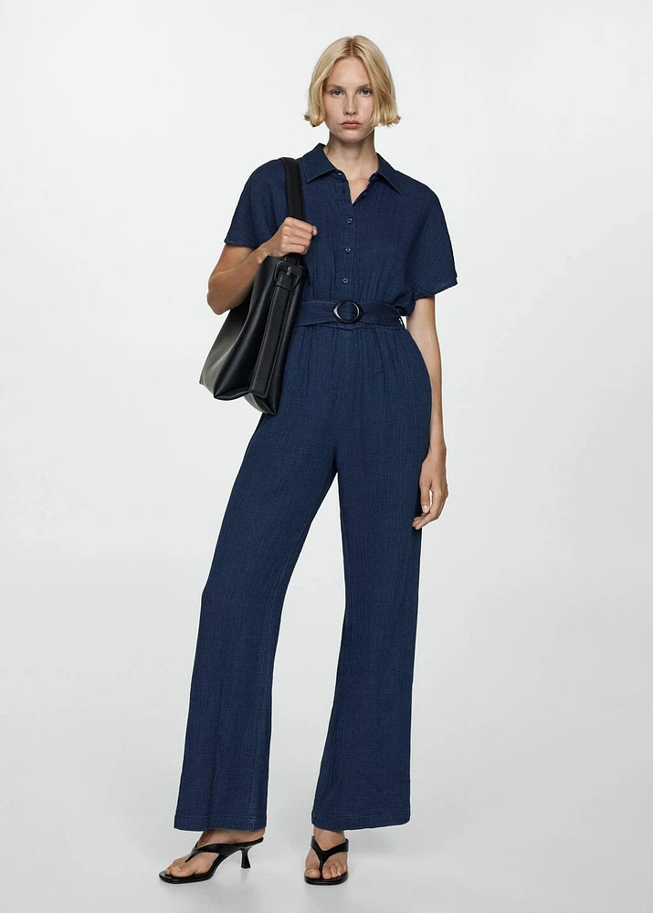 Belt long jumpsuit