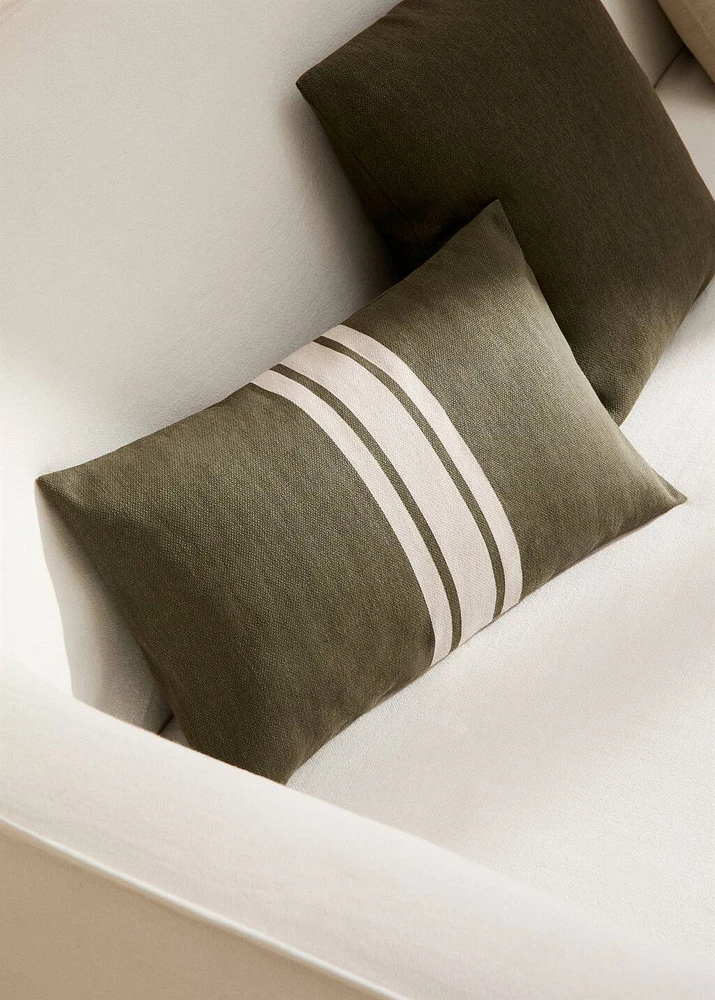 Double-stripe cotton cushion cover 30x50cm
