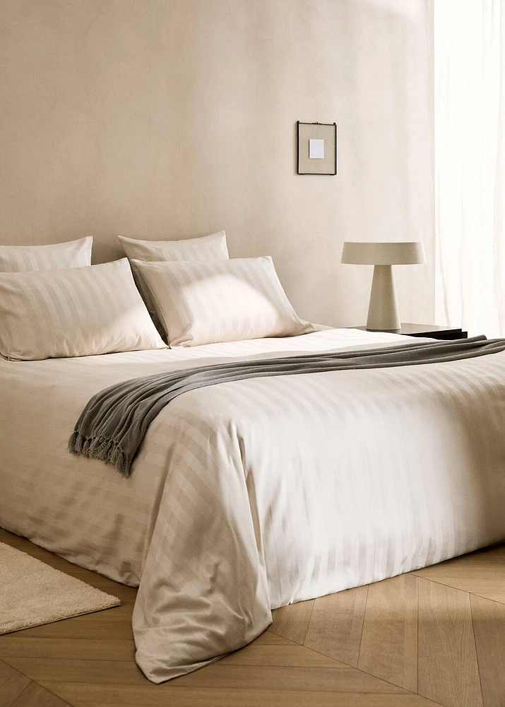 Jacquard cotton satin striped duvet cover for 90 cm bed