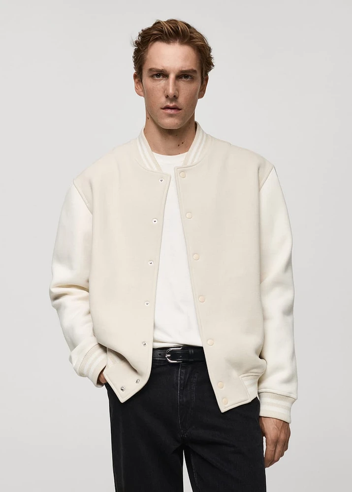 Contrasting cotton bomber jacket