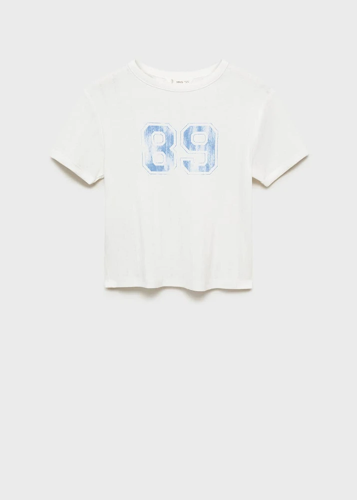 Cropped short-sleeved t-shirt