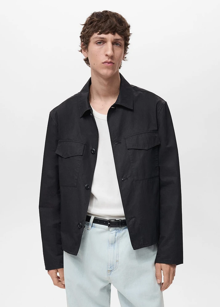 Relaxed-fit cotton overshirt