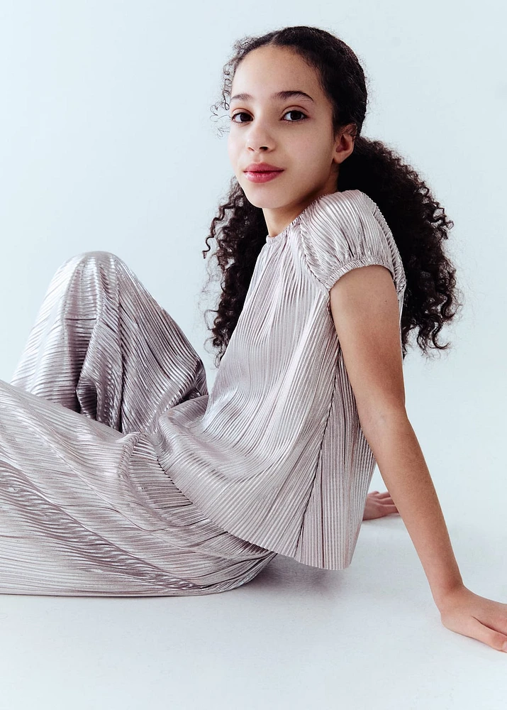 Metallic pleated shirt