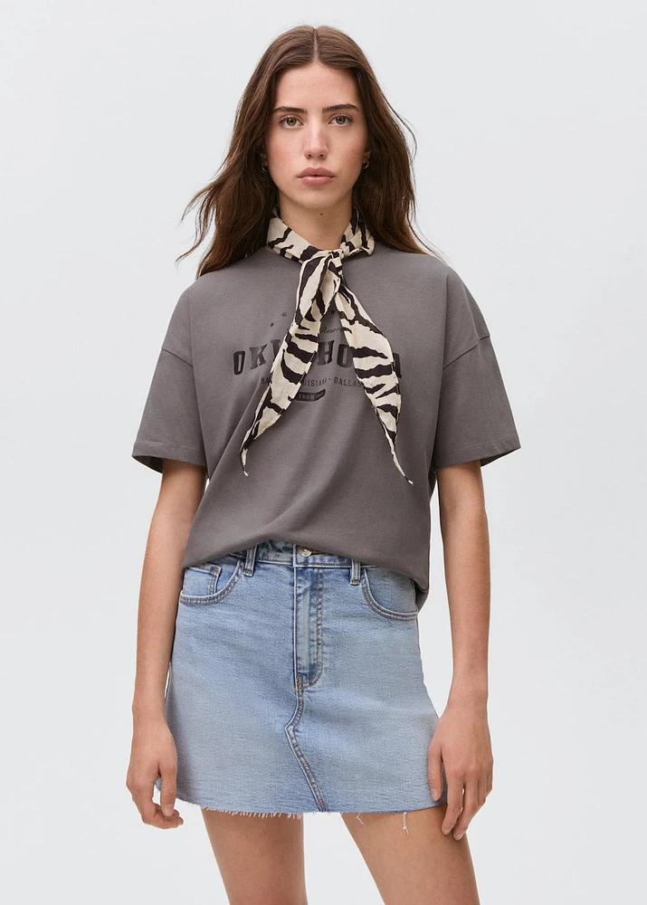 Message cotton T-shirt