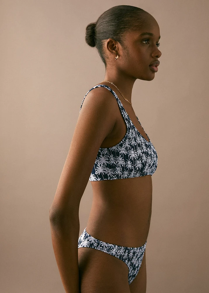 Ruched printed bikini