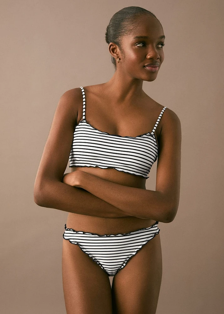 Striped bikini with trim