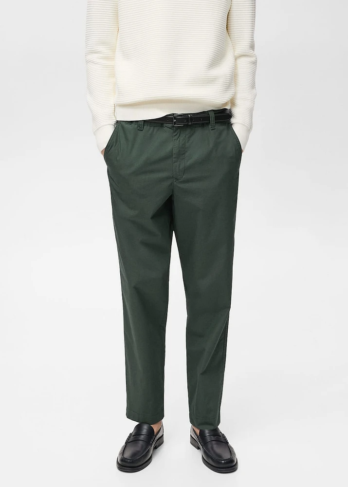 Poplin cotton pants