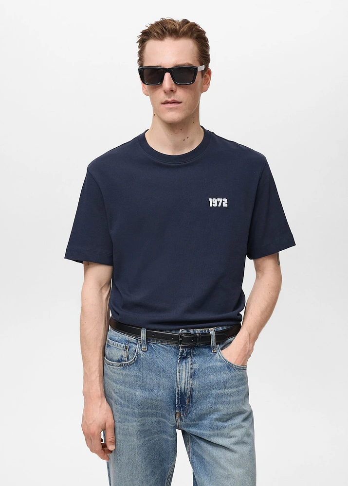 Embroidered cotton T-shirt