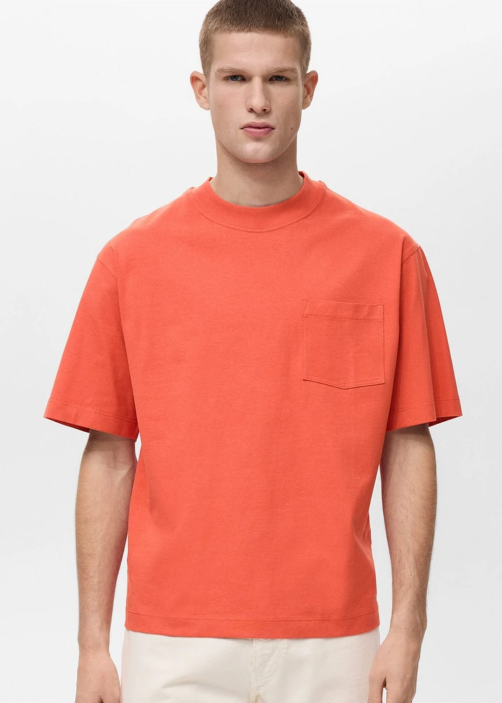 T-shirt 100% cotton boxy fit pocket