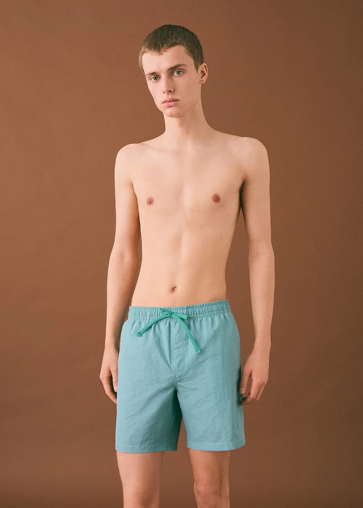 Cord plain swimming trunks