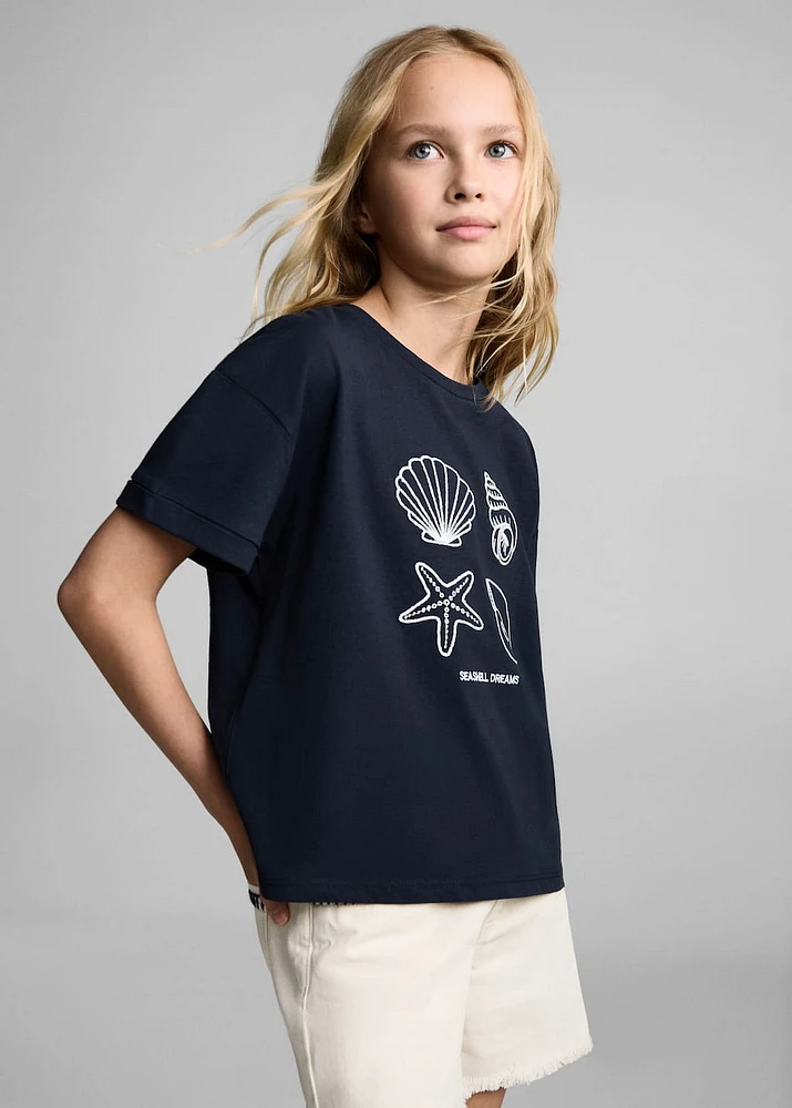 Embroidered detail T-shirt