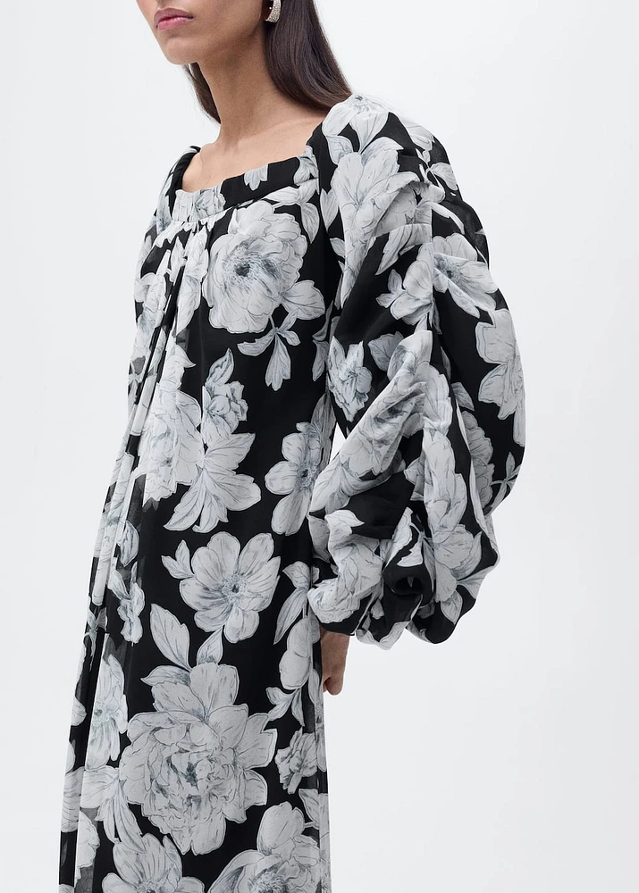 Strapless floral dress