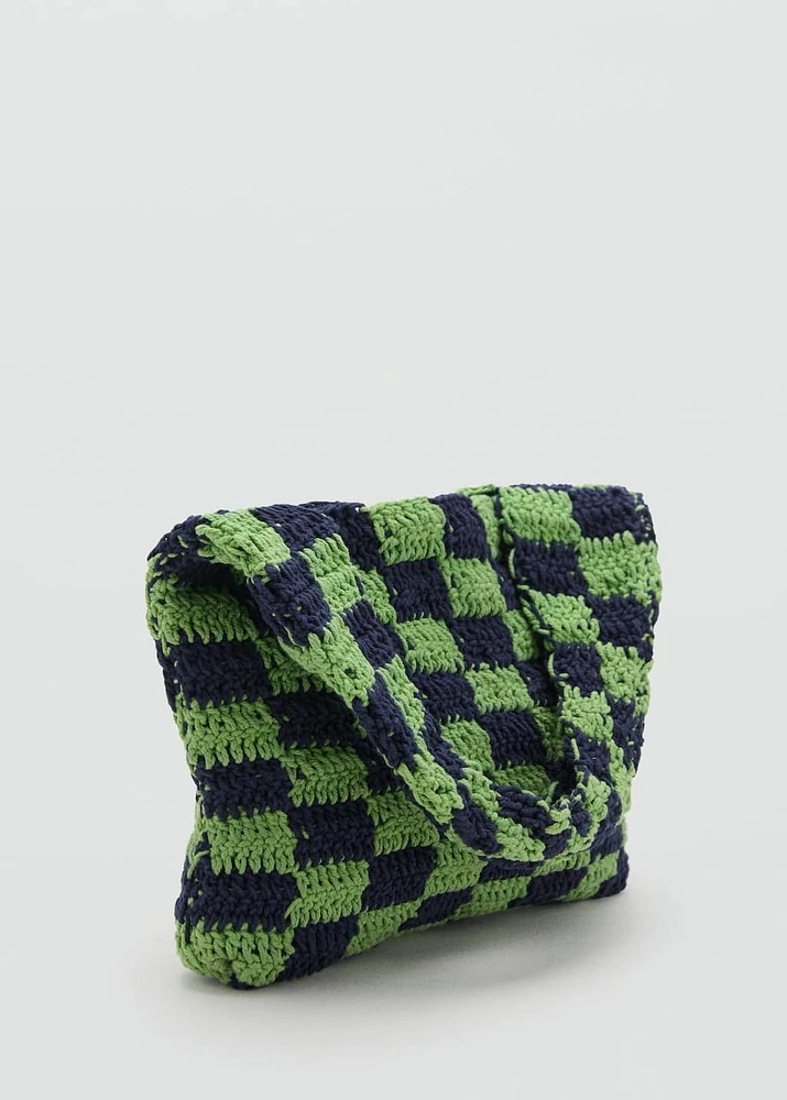 Check crochet bag