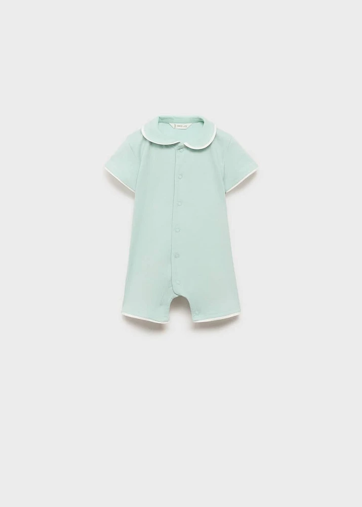 Babydoll-neck bodysuit pyjamas