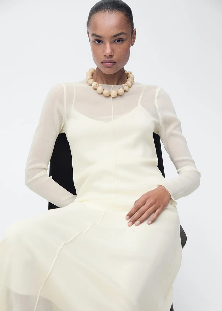 Semi-transparent combination dress