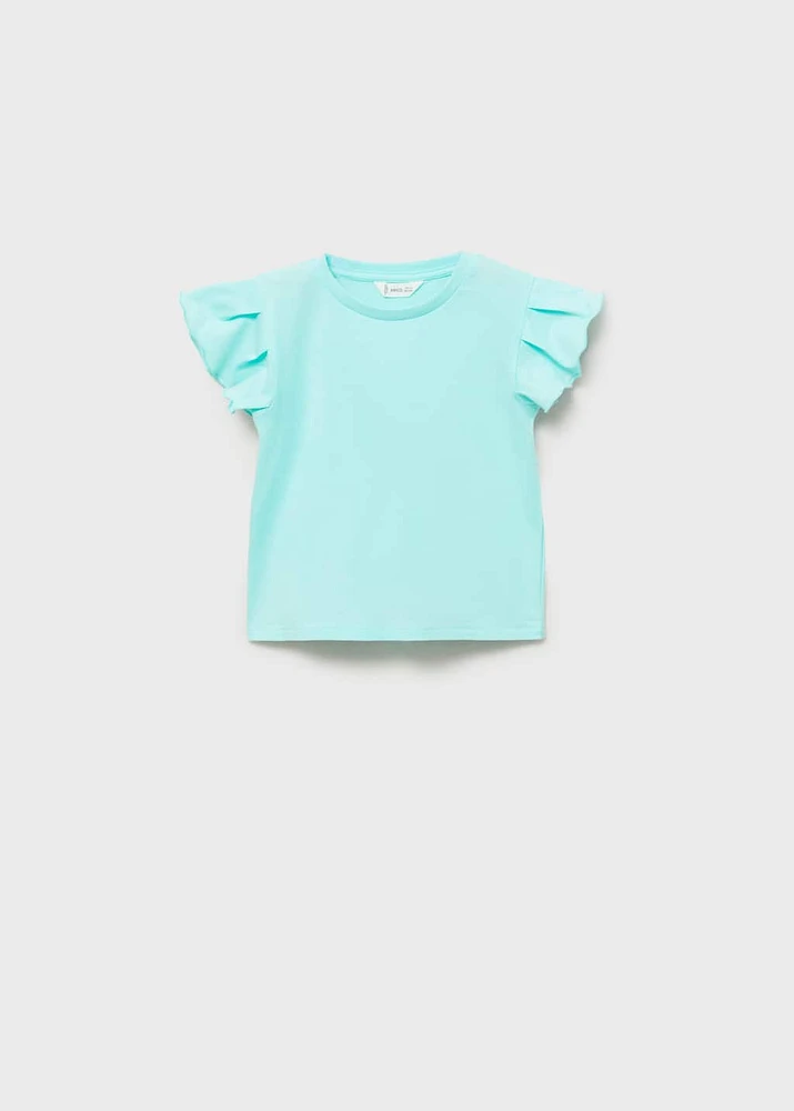 Ruffled sleeve T-shirt